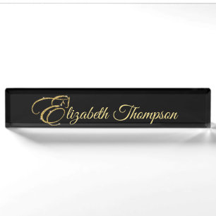 Monogram Letter E Paard in gouden glitter Naambordje
