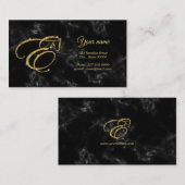 Monogram Letter E Paard in gouden glitter Visitekaartje (Voorkant / Achterkant)