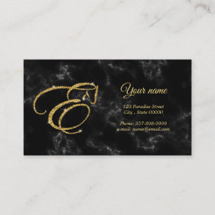 Monogram Letter E Paard in gouden glitter Visitekaartje