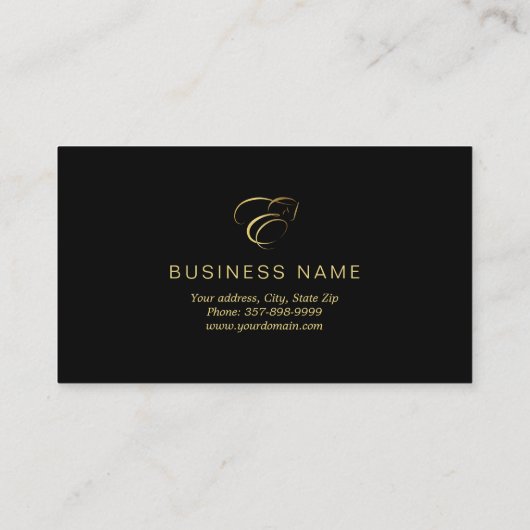 Monogram Letter E Paard in goudkleur Afsprakenkaartje (Achterkant)