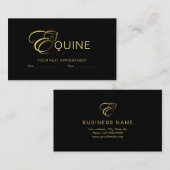 Monogram Letter E Paard in goudkleur Afsprakenkaartje (Voorkant / Achterkant)