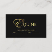 Monogram Letter E Paard in goudkleur Afsprakenkaartje (Voorkant)