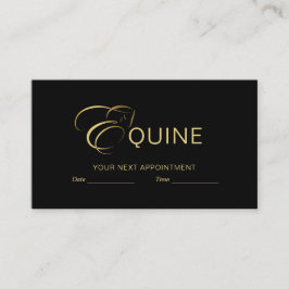 Monogram Letter E Paard in goudkleur Afsprakenkaartje