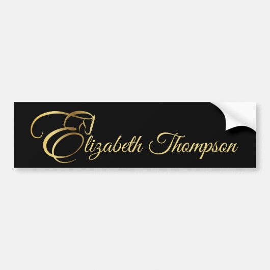 Monogram Letter E Paard in goudkleur Bumpersticker (Voorkant)