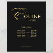 Monogram Letter E Paard in goudkleur Flyer (Voorkant)