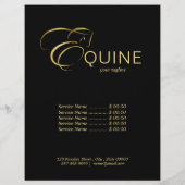 Monogram Letter E Paard in goudkleur Flyer (Achterkant)