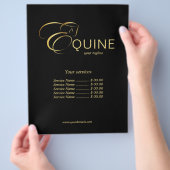 Monogram Letter E Paard in goudkleur Flyer (Hand)