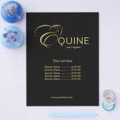 Monogram Letter E Paard in goudkleur Flyer (Enkel)