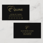 Monogram Letter E Paard in goudkleur Klantenkaartje (Voorkant / Achterkant)