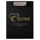 Monogram Letter E Paard in goudkleur Klembord (Voorkant)