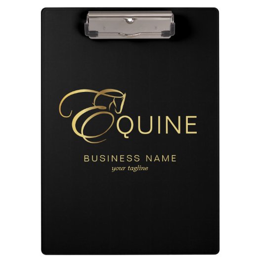Monogram Letter E Paard in goudkleur Klembord (Voorkant)