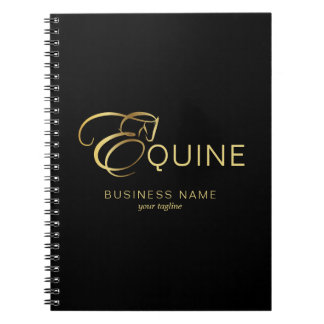 Monogram Letter E Paard in goudkleur Notitieboek