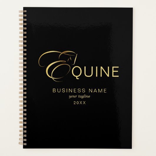 Monogram Letter E Paard in goudkleur Planner (Voorkant)