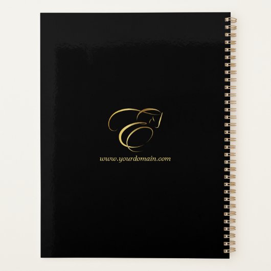 Monogram Letter E Paard in goudkleur Planner (Achterkant)