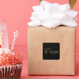 Monogram Letter E Paard in goudkleur Vierkante Sticker