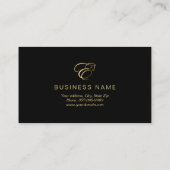 Monogram Letter E Paard in goudkleur Visitekaartje (Achterkant)