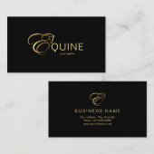 Monogram Letter E Paard in goudkleur Visitekaartje (Voorkant / Achterkant)