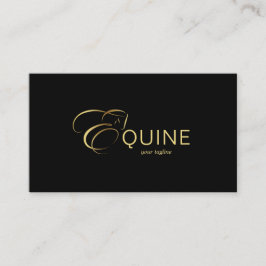 Monogram Letter E Paard in goudkleur Visitekaartje