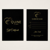 Monogram Letter E Paard in goudkleur Visitekaartje (Voorkant /achterkant)