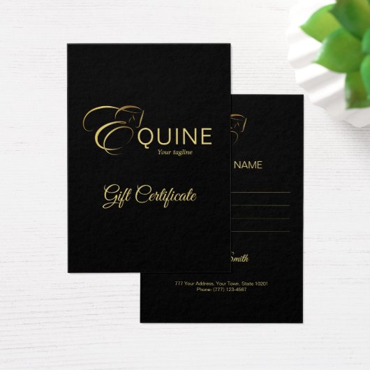 Monogram Letter E Paard in goudkleur Visitekaartje (Bureau)