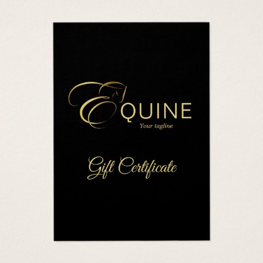 Monogram Letter E Paard in goudkleur Visitekaartje (Voorkant)