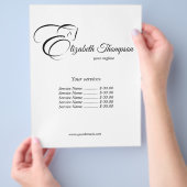 Monogram Letter E Paard in zwarte kleur Flyer (Hand)