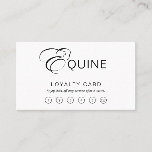 Monogram letter E Paard Klantenkaartje (Voorkant)