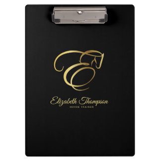 Monogram letter E Paard Klembord