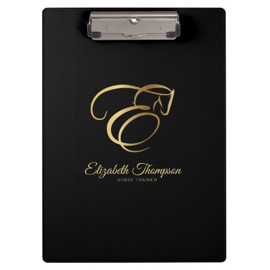 Monogram letter E Paard Klembord (Voorkant)