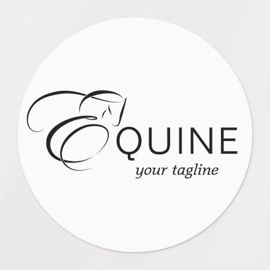 Monogram letter E Paard Labels (Design 2)
