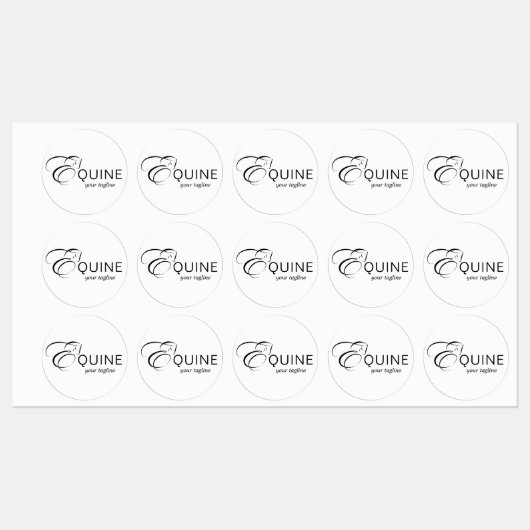 Monogram letter E Paard Labels (Vel)
