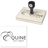 Monogram letter E Paard Rubberstempel (Gestempeld)