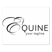 Monogram letter E Paard Rubberstempel (Afrduk)