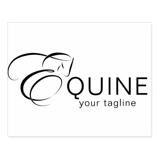 Monogram letter E Paard Rubberstempel (Afrduk)