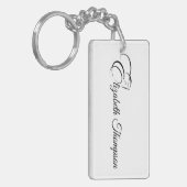 Monogram letter E Paard Sleutelhanger (Voorkant Links)