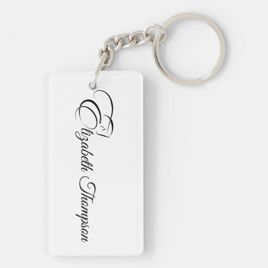 Monogram letter E Paard Sleutelhanger (achterkant)