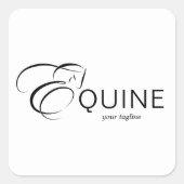 Monogram letter E Paard Vierkante Sticker (Voorkant)