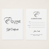 Monogram letter E Paard Visitekaartje (Voorkant /achterkant)