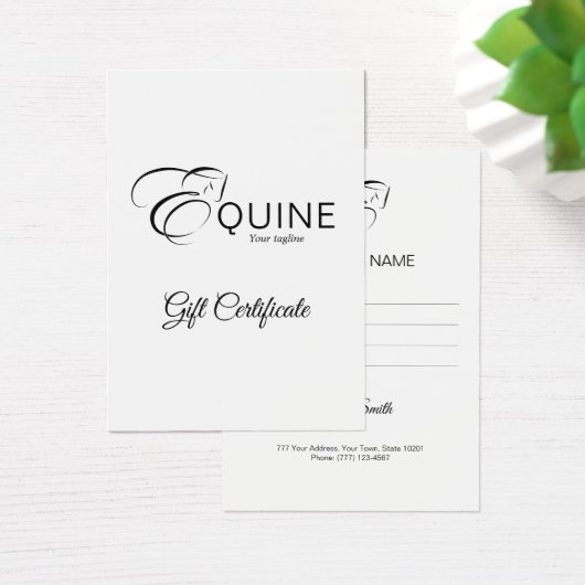 Monogram letter E Paard Visitekaartje (Bureau)