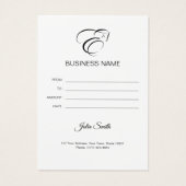 Monogram letter E Paard Visitekaartje (Achterkant)