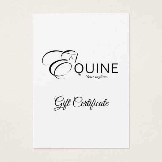 Monogram letter E Paard Visitekaartje (Voorkant)