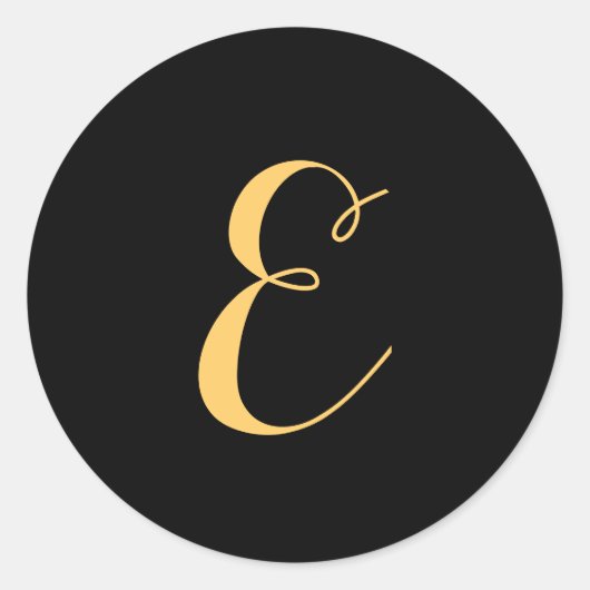 Monogram letter E schrift Goudkleurig Ronde Sticker (Voorkant)