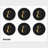 Monogram letter E schrift Goudkleurig Ronde Sticker (Vel)