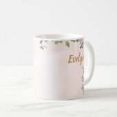 Monogram Letter E Waterverf Floral Coffee Mok (Voorkant rechts)