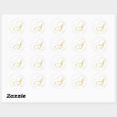 Monogram Letter Een Gouden Single Ronde Sticker (Vel)