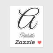 Monogram Letter en Naam Sticker (Vel)