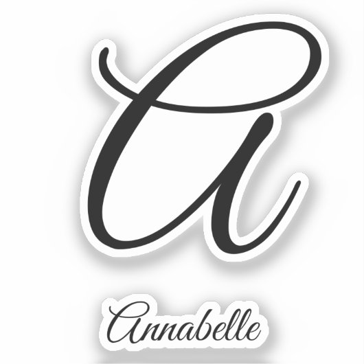 Monogram Letter en Naam Sticker (Voorkant)