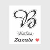 Monogram Letter en Name Sticker (Vel)
