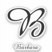 Monogram Letter en Name Sticker (Voorkant)