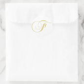 Monogram letter F gouden single Ronde Sticker (Tas)